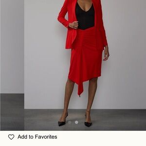 New York & Company Asymmetrical Red Skirt